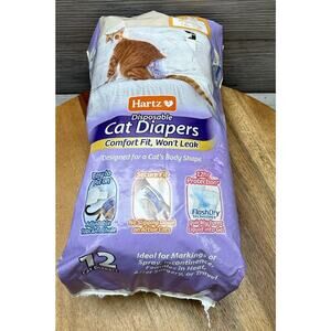 Hartz Comfitables Cat Diapers, Size L 12 Count, Comfortable & Secure Fit.
